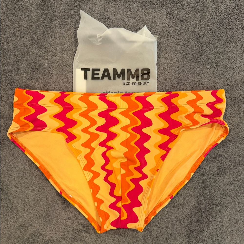 TEAMM8 Resort Wide Cut Swim Brief - Red Mirage - Picture 7 of 8
